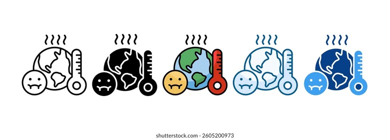 Global Warming Icon Set Multiple Style Collection