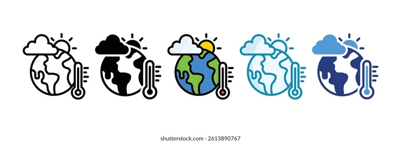 Global Warming Icon Set Multiple Style Collection