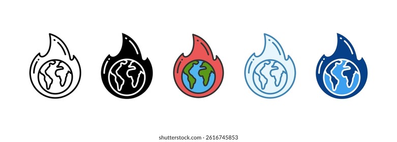 Global Warming Icon Set Multiple Style Collection