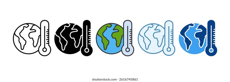 Global Warming Icon Set Multiple Style Collection