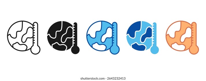 Global Warming Icon Set Multiple Style Collection
