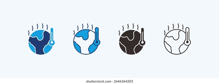 Global Warming Icon Set Multiple Style Collection