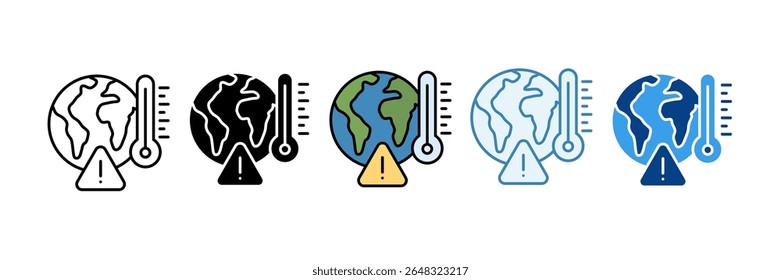 Global Warming Icon Set Multiple Style Collection