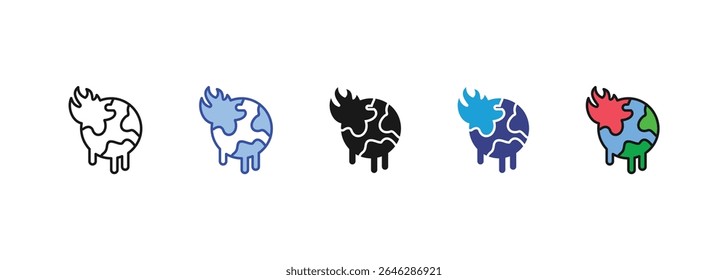 global warming icon sets collection multi style
