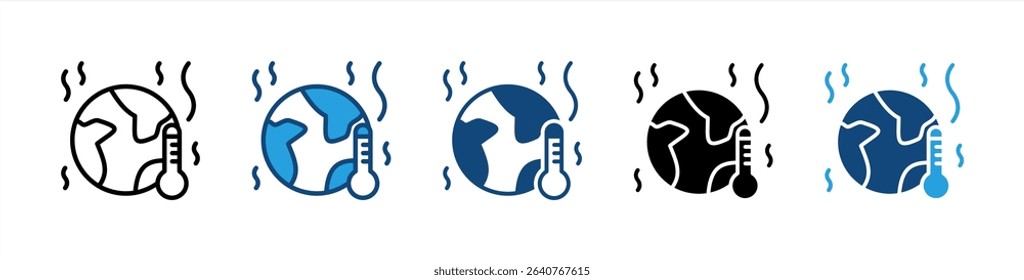 Global Warming icon sheet multiple style collection