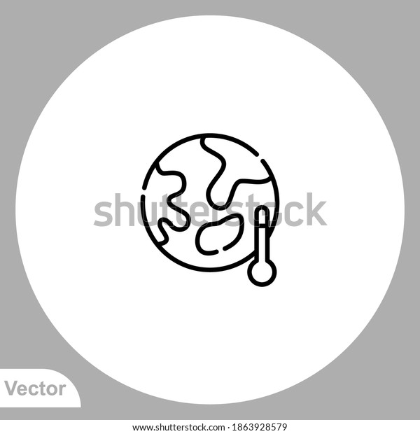 Global warming icon sign vector,Symbol, logo\
illustration for web and\
mobile