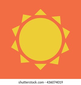 Global warming icon. Sun flat cartoon icon illustration