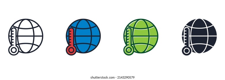plantilla de símbolo de icono de calentamiento global para la colección de diseño gráfico y web ilustración vectorial