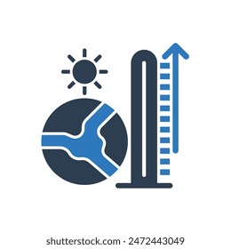 Global Warming Icon - Temperature increase Icon