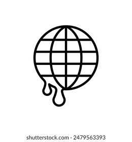 Global warming icon in thin line style Vector illustration graphic design