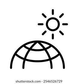 Global warming icon in thin line style vector illustration graphic design