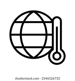 Global warming icon in thin line style vector illustration graphic design