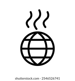 Global warming icon in thin line style vector illustration graphic design