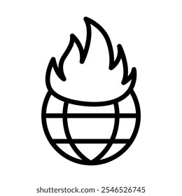 Global warming icon in thin line style vector illustration graphic design