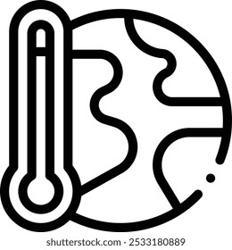 global warming icon. Thin Linear Style Design Isolated On White Background