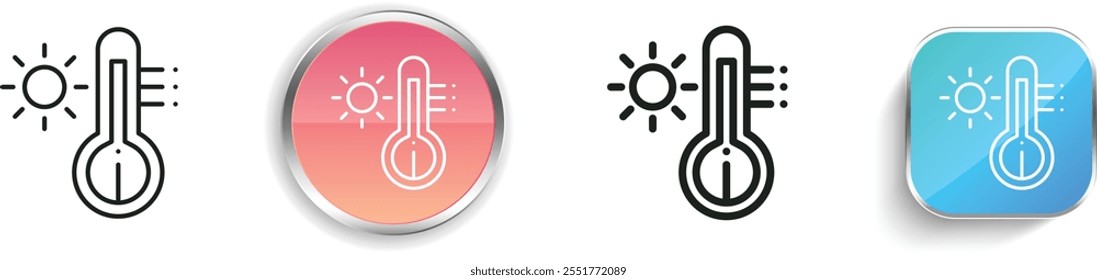 global warming icon. Thin Linear, Regular and Button Style Design Isolated On White Background