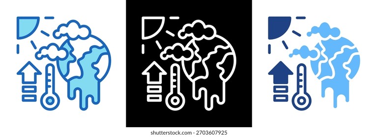 Icono de calentamiento global Ilustración vectorial triplestyle
