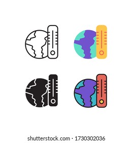 global warming icon vector with different style design. isolated on white background