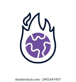 global warming icon. vector dual tone icon for your website, mobile, presentation, and logo design.