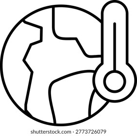 Global Warming Icon Vector Element line icon design vector icons