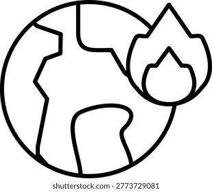 Global Warming Icon Vector Element line icon design vector icons