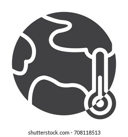 Global warming icon vector, filled flat sign, solid pictogram isolated on white. Symbol, logo illustration. Pixel perfect graphics