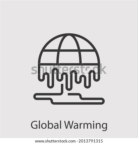 global warming icon vector icon.Editable stroke.linear style sign for use web design and mobile apps,logo.Symbol illustration.Pixel vector graphics - Vector