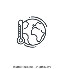Icono de calentamiento global, ilustración vectorial