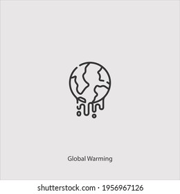vector de icono del calentamiento global aislado en fondo blanco
