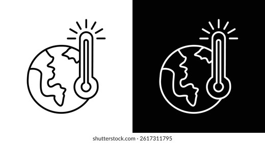 Global warming icon vector for web and mobile app. Symbol isolated.