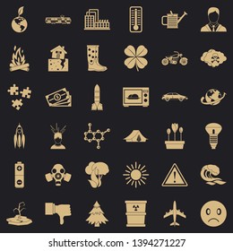 Global warming icons set. Simple style of 36 global warming vector icons for web for any design