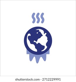 global warming icons. simple colored vector illustrtation