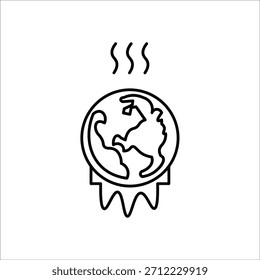 global warming icons. simple line vector illustrtation