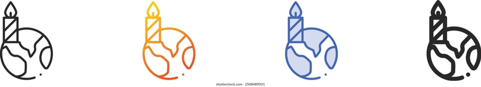 global warming icon.Thin Linear, Gradient, Blue Stroke and bold Style Design Isolated On White Background