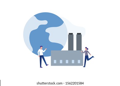 global warming illustration concept for web landing page template, banner, flyer and presentation
