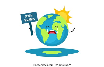 Global warming illustration, environment pollution, global warming heating impact concept