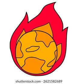 global warming illustration hand drawn isolated vector