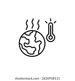 Global warming illustration portraying elevated Earth temperature levels