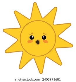 global warming illustration of the sun vector isolated