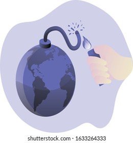 global warming illustration vector gray