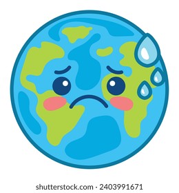 ilustración del calentamiento global del vector de sudoración mundial aislado