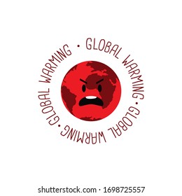 Global warming image. Icon of a raging land.