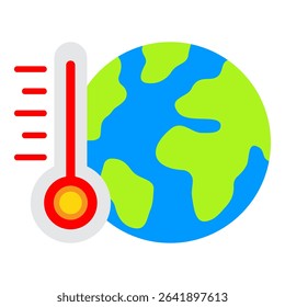 Global warming increase temperature earth with thermometer vector illustration