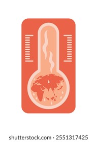 global warming increase temperature icon isolated