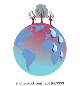 global warming increase temperature isolated vector