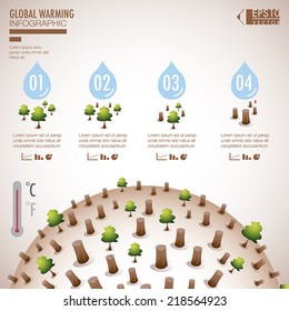 Global Warming Infographic Elements Vector