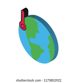 Global warming isometric left top view 3D icon