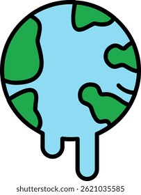 Global Warming Line Filled Vector Icon Design