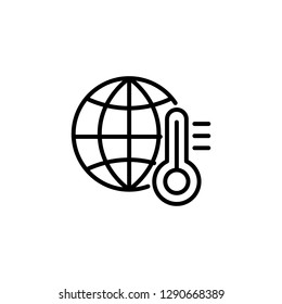 global warming line icon