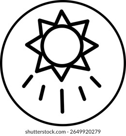 global warming line icon in circle. Ecology and environment icon theme line in circle